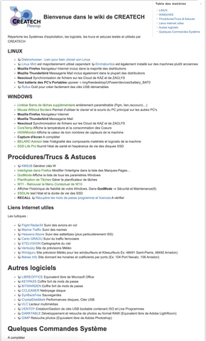 Page d'accueil Wiki Createch